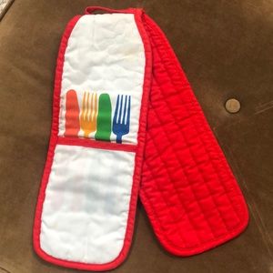 RUDI GERNREICH Vintage double potholder fork knife & spoon rainbow 70’s kitchen